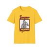 yellow T-shirt mockup with Sugar Ray Leonard on it
