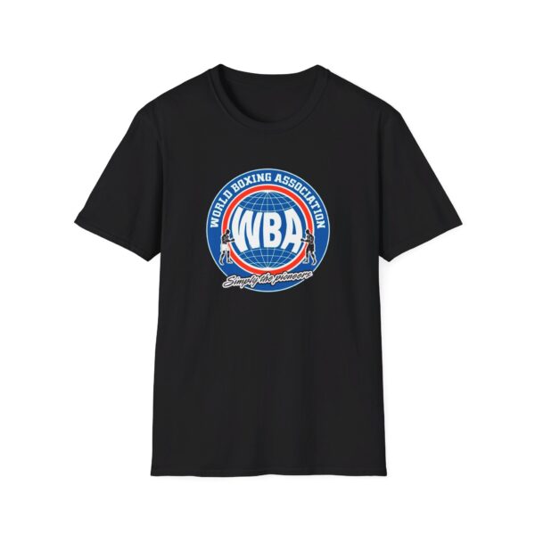 a World Boxing Association black T-shirt mockup