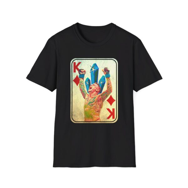 a black T-shirt with Dustin Poirier screaming mockup