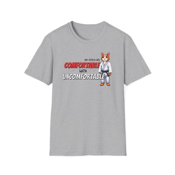 model wearing Comfortable With Uncomfortable Tee during warm-up