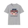 Merab Dvalishvili with Georgian and American flag, “Raised Georgian, sharpened American” MMA gray tee.