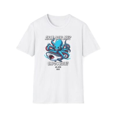 Octopus grappling a shark – funny jiujitsu armbar t-shirt