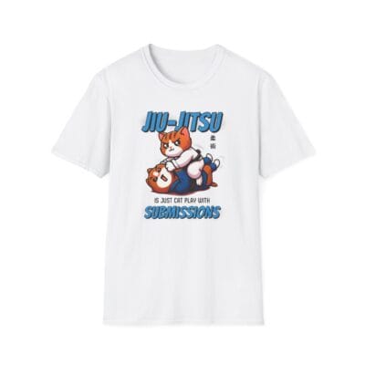 two cats in gis sparring playfully in a submission hunt design