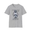 Gray tee with raccoon jiujitsu design
