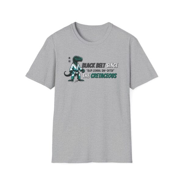 Gray version of dinosaur jiu-jitsu tee