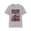 Ankalaev with UFC belt, “Ankalaev vs Pereira UFC 313” MMA tee.