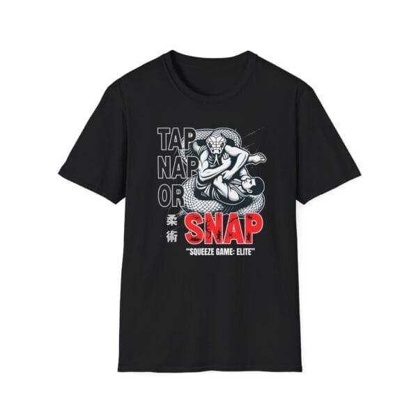 Elite Jiujitsu Tee in black – surreal grappling jiujitsu design