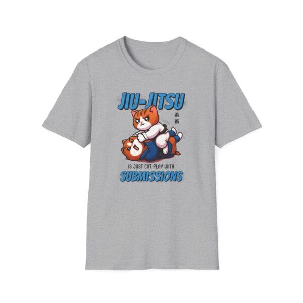gray version of Cat Play With Submissions grappling cats tee