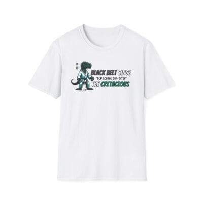 Dinosaur in gi and black belt design