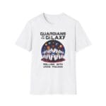 bears in gis and black belts floating among stars on shirt
