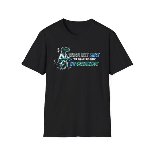 Black version of dinosaur jiu-jitsu tee