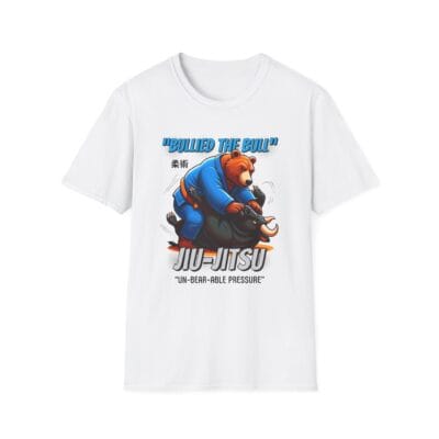 Bear grappling a bull in jiu jitsu gi – funny BJJ shirt
