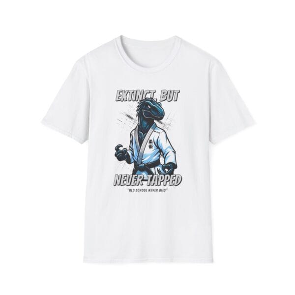 dinosaur in gi and black belt stomping on mat design