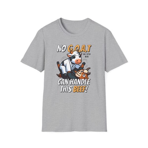 gray tee with cow dominating goat