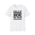 “Come to the Dark Side – We Have Leglocks” in Star Wars font