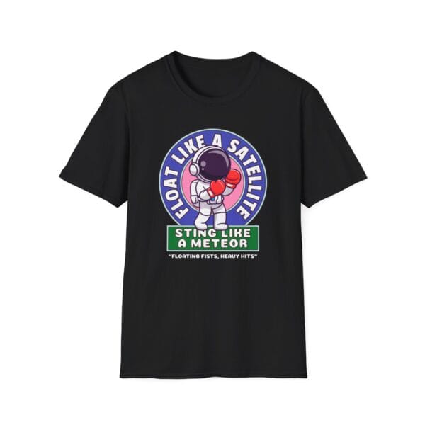 Float Like a Satellite tee in black