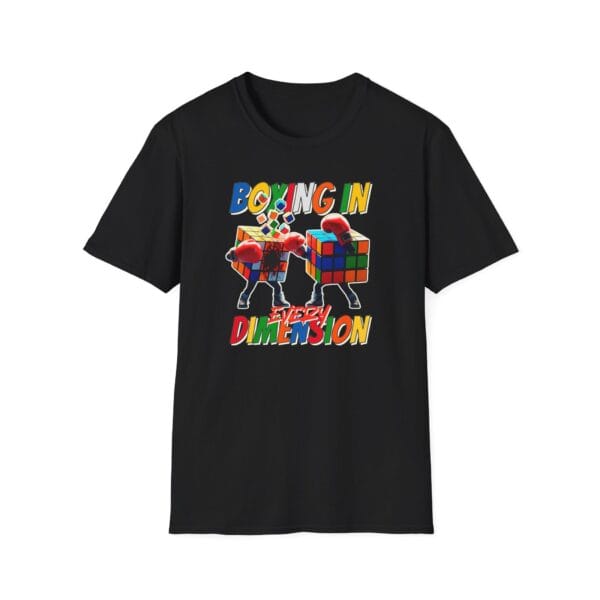 Boxing in every dimension cube fighting t-shirt in black