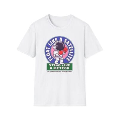 Cartoon astronaut with boxing gloves design