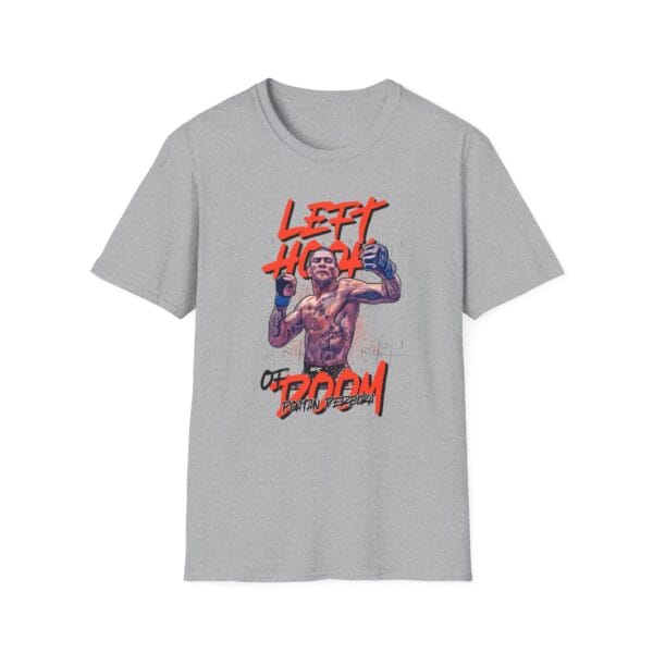 Left Hook of Doom tee in gray