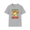 Burger Fu Master Tee in gray beside fries