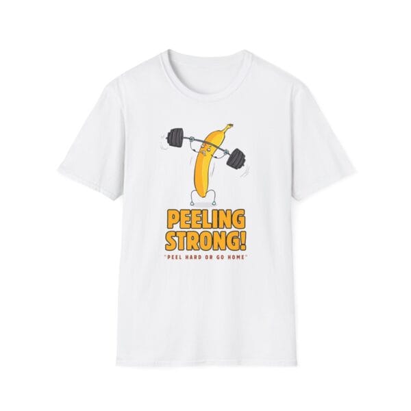 Banana lifting weights cartoon art