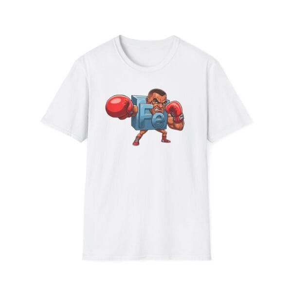Cartoon “Fe” element with Mike Tyson face and gloves