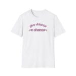 “Give Violence a Chance” in pink bubbly font with stars