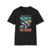 Kicking It Old School Tee in black hanging on rack