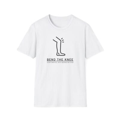 Leg bending graphic with “Bend the Knee” phrase