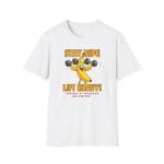 Cartoon banana lifting weights design