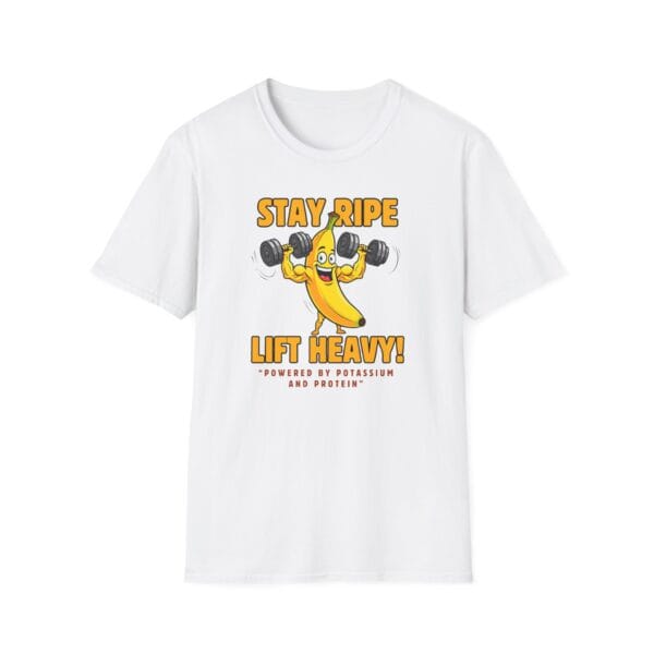 Cartoon banana lifting weights design