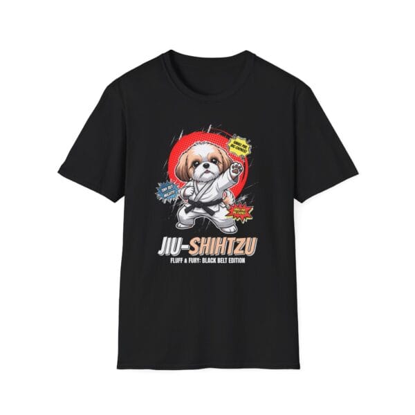 Jiu-Shihtzu Tee in black folded view