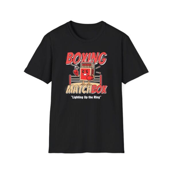Boxing match box lighting up ring t-shirt in black
