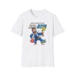 Cartoon Jewish martial artist in gi and black belt holding matzah